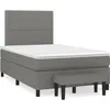 Image de vidaXL Sommier Ã  lattes de lit avec matelas gris foncÃ© 120x190cm tissu
