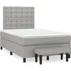 Image de vidaXL Sommier Ã  lattes de lit et matelas gris clair 120x190 cm tissu
