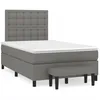 Image de vidaXL Sommier Ã  lattes de lit avec matelas gris foncÃ© 120x190cm tissu