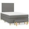Image de vidaXL Sommier Ã  lattes de lit avec matelas gris foncÃ© 120x190cm tissu