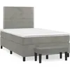 Image de vidaXL Sommier Ã  lattes de lit et matelas gris clair 120x190cm velours
