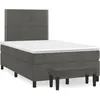 Image de vidaXL Sommier Ã  lattes de lit et matelas gris foncÃ© 120x190cm velours