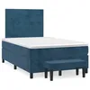 Image de vidaXL Sommier Ã  lattes de lit et matelas bleu foncÃ© 120x190cm velours