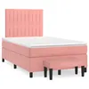 Image de vidaXL Sommier Ã  lattes de lit avec matelas rose 120x190 cm velours