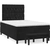 Image de vidaXL Sommier Ã  lattes de lit avec matelas noir 120x190 cm velours