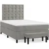 Image de vidaXL Sommier Ã  lattes de lit et matelas gris clair 120x190cm velours