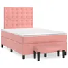 Image de vidaXL Sommier Ã  lattes de lit avec matelas rose 120x190 cm velours