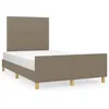 Image de vidaXL Cadre de lit avec tÃªte de lit taupe 120x190 cm tissu