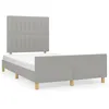 Image de vidaXL Cadre de lit avec tÃªte de lit gris clair 120x190 cm tissu