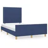Image de vidaXL Cadre de lit avec tÃªte de lit bleu 120x190 cm tissu