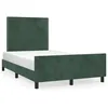 Image de vidaXL Cadre de lit avec tÃªte de lit vert foncÃ© 120x190 cm velours