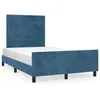 Image de vidaXL Cadre de lit avec tÃªte de lit bleu foncÃ© 120x190 cm velours
