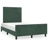 Image de vidaXL Cadre de lit avec tÃªte de lit vert foncÃ© 120x190 cm velours