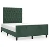 Image de vidaXL Cadre de lit avec tÃªte de lit vert foncÃ© 120x190 cm velours