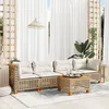 Image de Vidaxl Salon De Jardin Avec Coussins 5 Pcs Beige RÃ©sine TressÃ©e