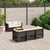 Image de Vidaxl Salon De Jardin 6 Pcs Avec Coussins Noir RÃ©sine TressÃ©e