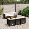 Image de Vidaxl Salon De Jardin 7 Pcs Avec Coussins Noir RÃ©sine TressÃ©e