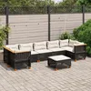 Image de Vidaxl Salon De Jardin 8 Pcs Avec Coussins Noir RÃ©sine TressÃ©e