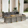 Image de Vidaxl Salon De Jardin 9 Pcs Avec Coussins Gris RÃ©sine TressÃ©e