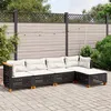 Image de Vidaxl Salon De Jardin 5 Pcs Avec Coussins Noir RÃ©sine TressÃ©e