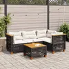 Image de Vidaxl Salon De Jardin 5 Pcs Avec Coussins Noir RÃ©sine TressÃ©e