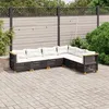 Image de Vidaxl Salon De Jardin 6 Pcs Avec Coussins Noir RÃ©sine TressÃ©e