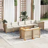Image de Vidaxl Salon De Jardin Avec Coussins 9 Pcs Beige RÃ©sine TressÃ©e
