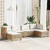 Image de Vidaxl Salon De Jardin Avec Coussins 6 Pcs Beige RÃ©sine TressÃ©e
