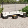 Image de Vidaxl Salon De Jardin 9 Pcs Avec Coussins Noir RÃ©sine TressÃ©e