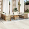 Image de Vidaxl Salon De Jardin Avec Coussins 10 Pcs Beige RÃ©sine TressÃ©e