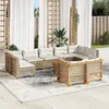 Image de Vidaxl Salon De Jardin Avec Coussins 10 Pcs Beige RÃ©sine TressÃ©e