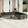 Image de Vidaxl Salon De Jardin 11 Pcs Avec Coussins Gris RÃ©sine TressÃ©e