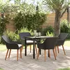 Image de Vidaxl Ensemble De Salle Ã Manger De Jardin 5 PiÃ¨ces En Poly Rattan Noir
