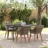 Image de Vidaxl Ensemble Repas Jardin 5 PiÃ¨ces Gris Poly Rattan
