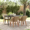 Image de Vidaxl Ensemble De Salle Ã Manger De Jardin 5 PiÃ¨ces Beige En Poly Rattan
