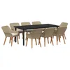 Image de Vidaxl Ensemble De Salle Ã Manger De Jardin 9 PiÃ¨ces En Rattan Poly Beige