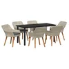 Image de vidaXL Ensemble de salle Ã  manger 7 pcs Gris clair et noir