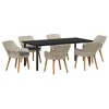 Image de vidaXL Ensemble de salle Ã  manger 7 pcs Gris clair et noir