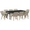 Image de vidaXL Ensemble de salle Ã  manger 9 pcs Gris clair et noir