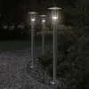 Image de Vidaxl Lampadaires D'extÃ©rieur 3 Pcs ArgentÃ© 100 Cm Acier Inoxydable