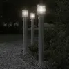 Image de Vidaxl Lampadaires D'extÃ©rieur Avec Capteurs 3 Pcs Acier Inoxydable