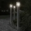 Image de Vidaxl Lampadaires D'extÃ©rieur Et Sortie 3pcs ArgentÃ© Acier Inoxydable