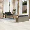 Image de Vidaxl Salon De Jardin 6 Pcs Avec Coussins Gris RÃ©sine TressÃ©e