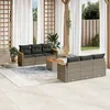 Image de Vidaxl Salon De Jardin Avec Coussins 7 Pcs Gris RÃ©sine TressÃ©e