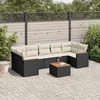 Image de Vidaxl Salon De Jardin 8 Pcs Avec Coussins Noir RÃ©sine TressÃ©e