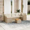 Image de Vidaxl Salon De Jardin Avec Coussins 8 Pcs Beige RÃ©sine TressÃ©e
