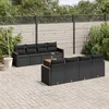 Image de Vidaxl Salon De Jardin 9 Pcs Avec Coussins Noir RÃ©sine TressÃ©e