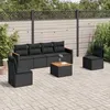 Image de Vidaxl Salon De Jardin 7 Pcs Avec Coussins Noir RÃ©sine TressÃ©e