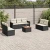 Image de Vidaxl Salon De Jardin 8 Pcs Avec Coussins Noir RÃ©sine TressÃ©e