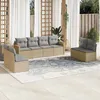 Image de Vidaxl Salon De Jardin Avec Coussins 8 Pcs Beige RÃ©sine TressÃ©e